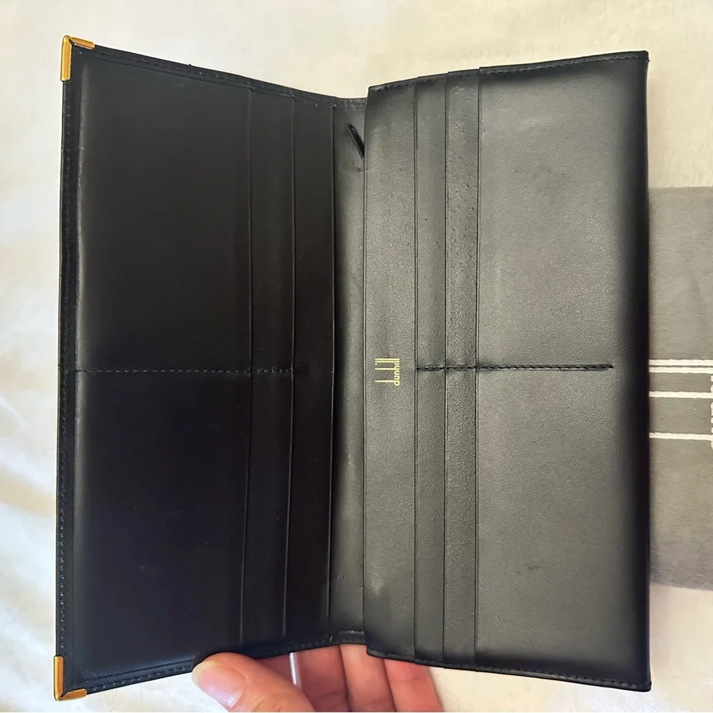 Dunhill unisex Black in Gold Hardware Wallet